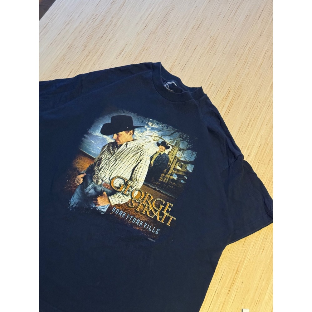 George‎ Strait Honkytonkville 2003 Concert Tour T-Shirt Mens XL Navy Blue 29